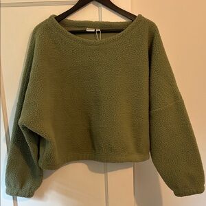 Rhythm Olive Green Crew Neck Sweater